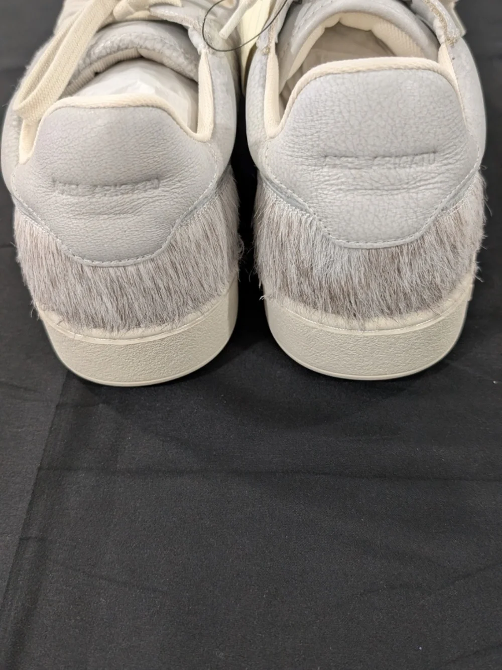 Axel Arigato Dice T-Toe Pony Hair Sneakers Light Gray Off White Men US 11 EU 45